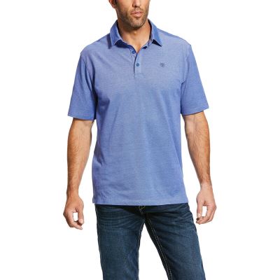 Ariat Western: Pique TEK Polo Hombre - Azules (UQYEP2847)